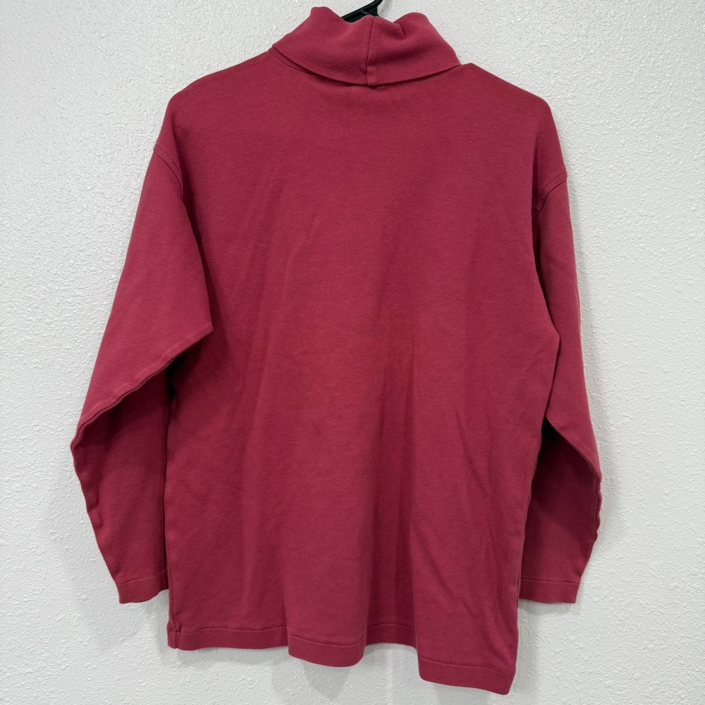 Banana Republic Safari Travel Burgundy Cotton Turtleneck‎ Long Sleeve Top M - Picture 3 of 7